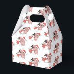 Caixinha De Lembrancinhas Pig With Snowman In Winter For Christmas Favor Box<br><div class="desc">Pig with a snowman in winter for Christmas - a snowman for winter and Christmas. A winter greeting in the cold season for the holidays. Christmas pig with snowman.</div>