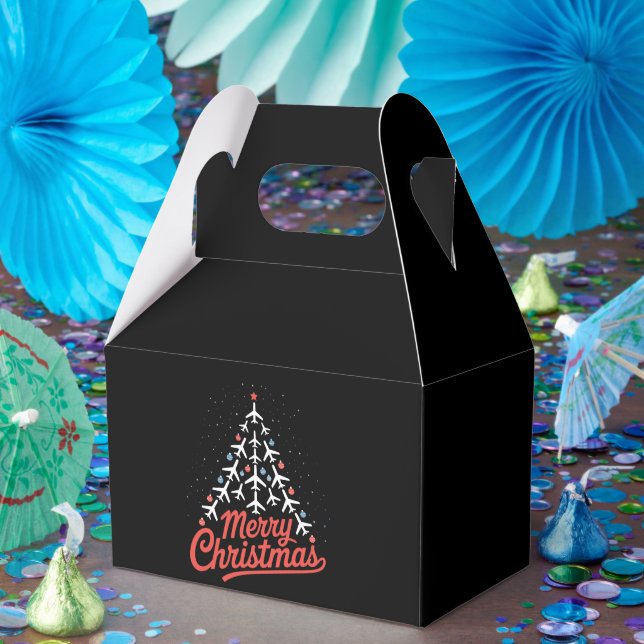 Caixinha De Lembrancinhas Piloto de Árvore de Natal de Avião (Festa)
