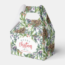 Caixinha De Lembrancinhas Pine cones, feliz floral de Natal