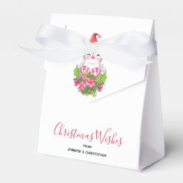 Caixinha De Lembrancinhas Pinguim de Natal bonito em Santa Hat