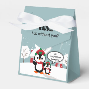 Caixinha De Lembrancinhas Pinguim-de-neve crianças fofinhas desenho kawaii