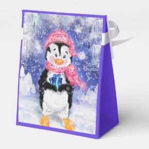 Caixinha De Lembrancinhas Pinguim Feliz - Natal -