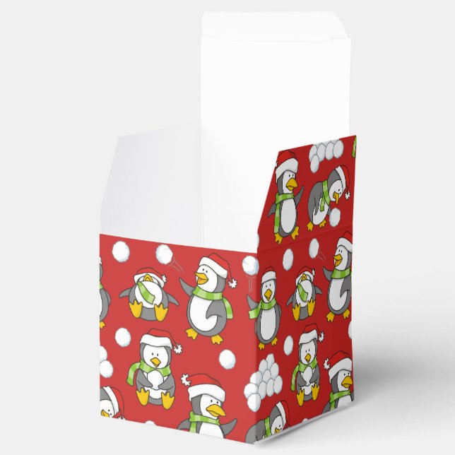 Caixinha De Lembrancinhas Pinguins de Natal (Aberto)