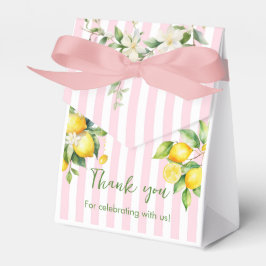 Caixinha De Lembrancinhas Pink Citrus Lemon Baby Shower Thank you Favor Box
