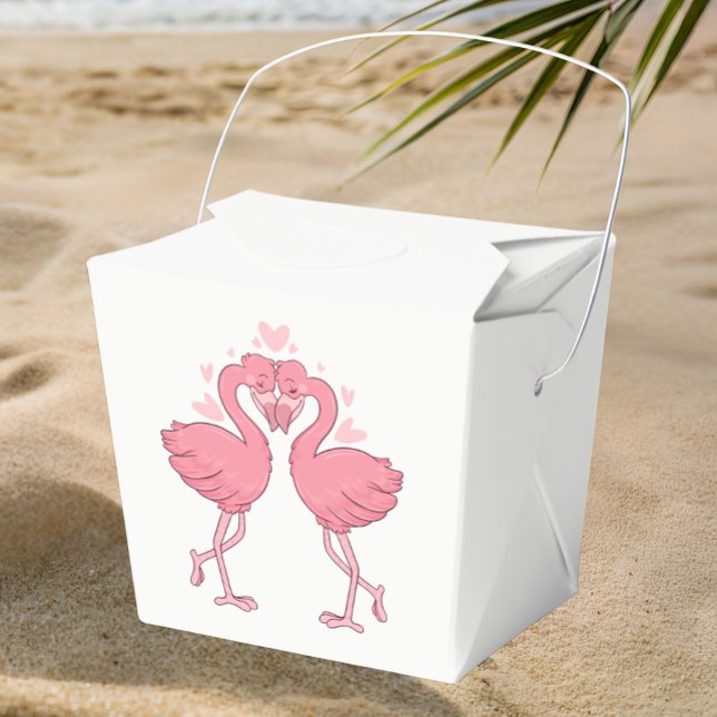 Caixinha De Lembrancinhas Pink Flamingo Tropical Beach Hawaiian Wedding (Criador carregado)