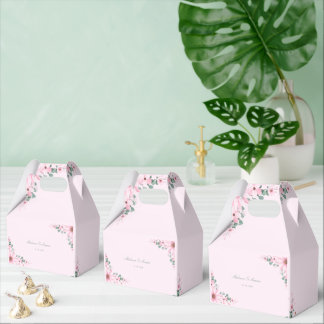 Caixinha De Lembrancinhas Pink floral wedding Favor boxes customizable