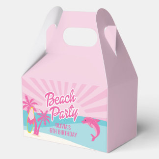 Caixinha De Lembrancinhas Pink Malibu Beach Birthday