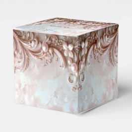 Caixinha De Lembrancinhas Pink Ornate Pearl and Floral Favor Box