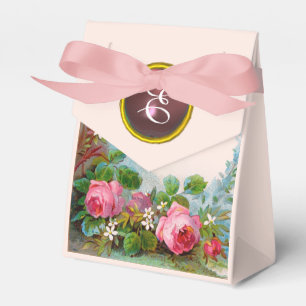 CAIXINHA DE LEMBRANCINHAS PINK ROSES E JASMINAS GEM PEDRA MONOGRAMA