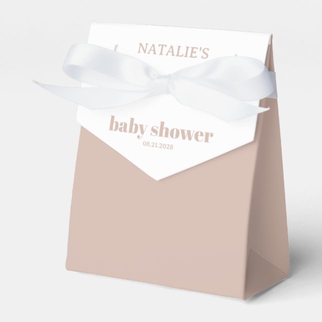 Caixinha De Lembrancinhas Pink Sandstone Typography Baby Shower (Frente)