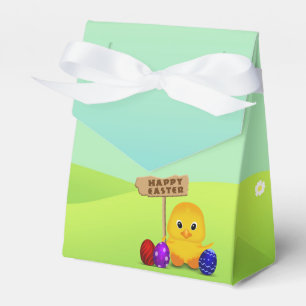Caixinha De Lembrancinhas Pintinho bonito do bebê do felz pascoa