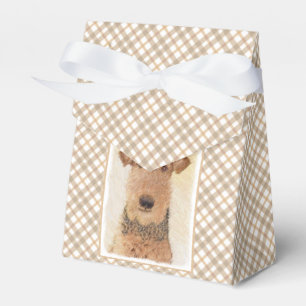 Caixinha De Lembrancinhas Pintura de Airedale Terrier - Arte original bonita