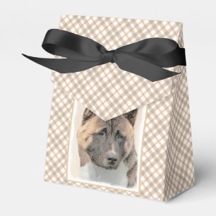 Caixinha De Lembrancinhas Pintura de Akita - Arte Cão Original