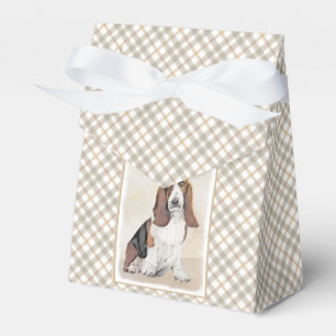 Caixinha De Lembrancinhas Pintura de Cachorro Basset - Arte de Cachorro Orig