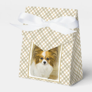 Caixinha De Lembrancinhas Pintura de Papillon (Hound Tri) - Arte de Cão Ori