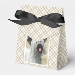Caixinha De Lembrancinhas Pintura de Skye Terrier - arte original bonito do