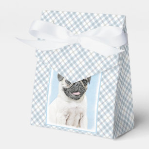 Caixinha De Lembrancinhas Pintura do Pug - arte original bonito do cão