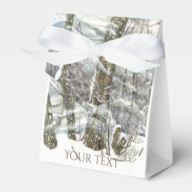 Caixinha De Lembrancinhas Pintura em Watercol do inverno (Frente)