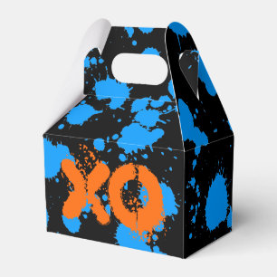 Caixinha De Lembrancinhas Pintura preta e azul da arte dos grafites de XO do