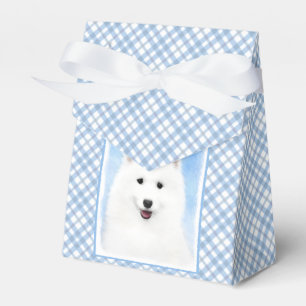 Caixinha De Lembrancinhas Pintura Samoyed Puppy - Arte Cachorra Original