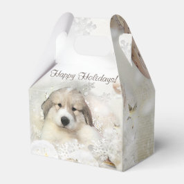 Caixinha De Lembrancinhas Pirenéus de Excelente de Natal Pup Watercolor