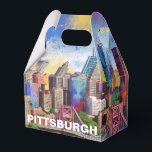 Caixinha De Lembrancinhas Pittsburgh Skyline Abstrato Art<br><div class="desc">Adicione um toque moderno ao seu evento com esta caixa de favoritos com a arte do estilo 'skyline' de abstrato Pittsburgh. Perfeito para casamentos,  festas ou presentes corporativos.</div>