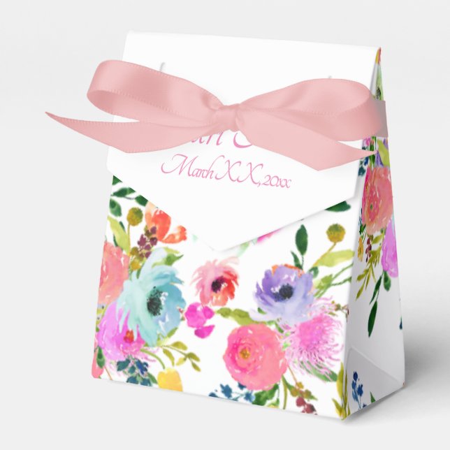 Caixinha De Lembrancinhas PixDezines Watercolor Ranunculus (Frente)