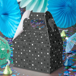 Caixinha De Lembrancinhas Píxel de Cinza Negra sem costura