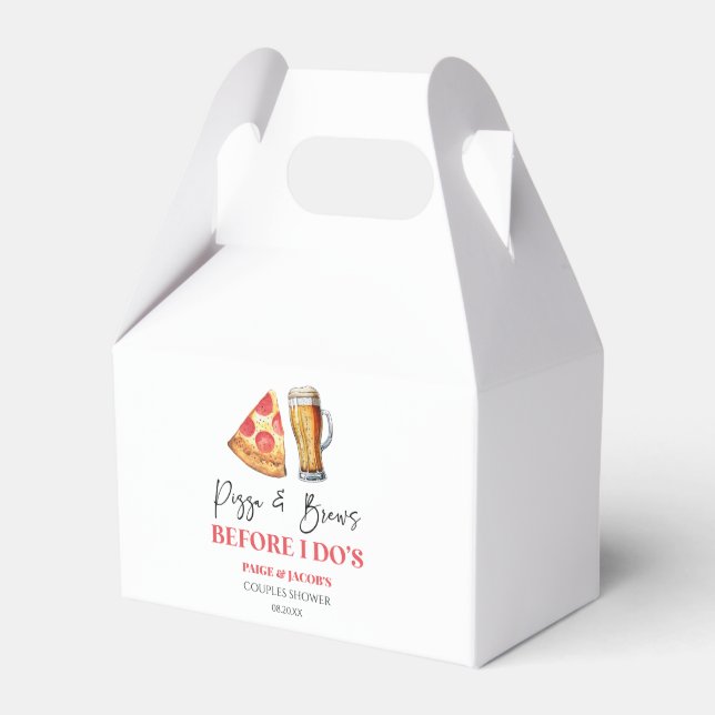 Caixinha De Lembrancinhas Pizza e Cervejas Antes do Eu Faço Casamento dos Ca (Frente)