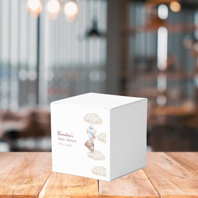 Caixinha De Lembrancinhas podemos esperar o chá de fraldas azul-aquarela (Criador carregado)