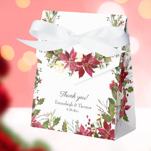 Caixinha De Lembrancinhas Poinsettia Floral Wedding Vermelho escarlate