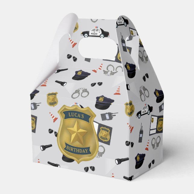 Caixinha De Lembrancinhas Police Themed Policeman Cop Birthday (Frente)