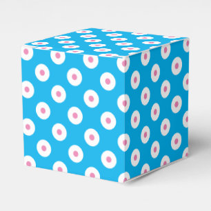 Caixinha De Lembrancinhas Polka simples e alegre azul, branca e rosa pontilh
