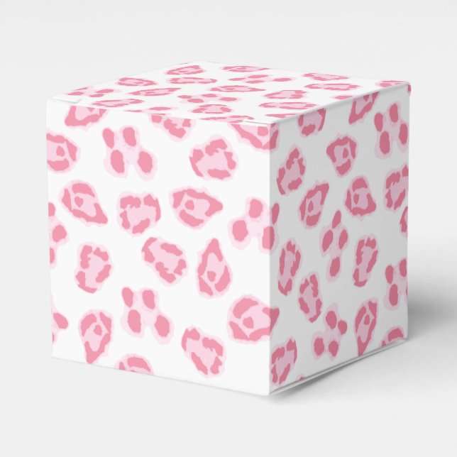Caixinha De Lembrancinhas Ponto de Leopardo em Rosa (Frente)