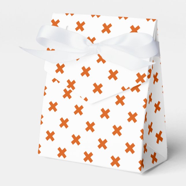 Caixinha De Lembrancinhas Pontos de cruz laranja em branco (Frente)