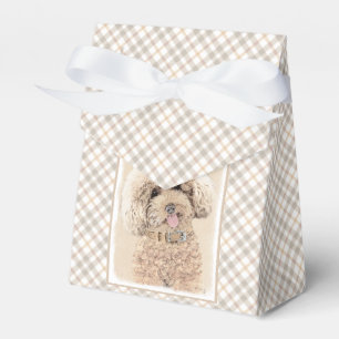 Caixinha De Lembrancinhas Poodle Miniature Toy Apricot Cream Brown Dog Art