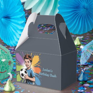 Caixinha De Lembrancinhas Pop Art Boys Soccer Birthday Bash Favor