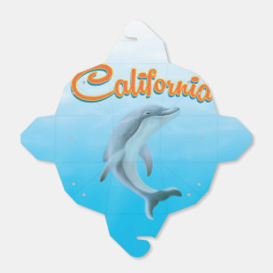 Caixinha De Lembrancinhas Poster de viagens do golfinho de Califórnia do