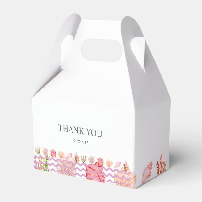 Caixinha De Lembrancinhas Praia de Verão em Aquarela Moderna (Frente)