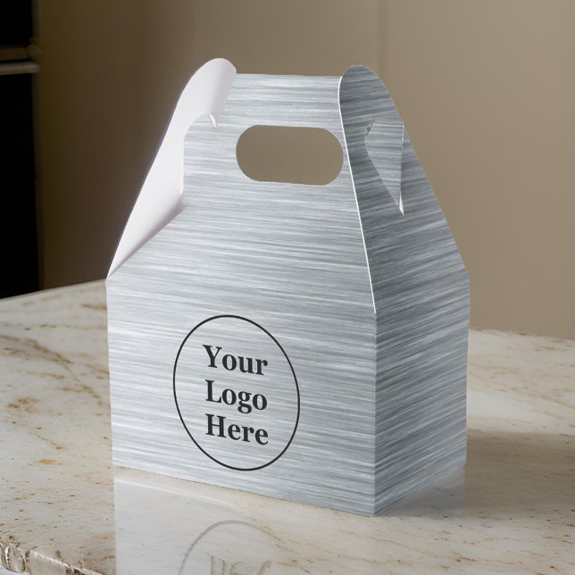 Caixinha De Lembrancinhas Prata metálica elegante (Criador carregado)