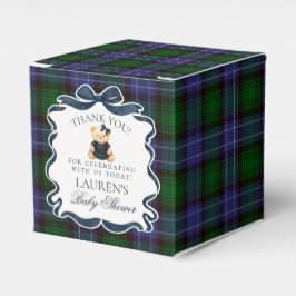 Caixinha De Lembrancinhas Preppy Coquette Bow Bear Baby Shower Favor Box