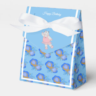 Caixinha De Lembrancinhas Presente de aniversário Illusima Ballet Hippo Blue
