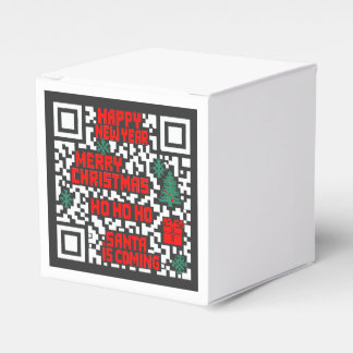 Caixinha De Lembrancinhas Presente de código QR de Natal