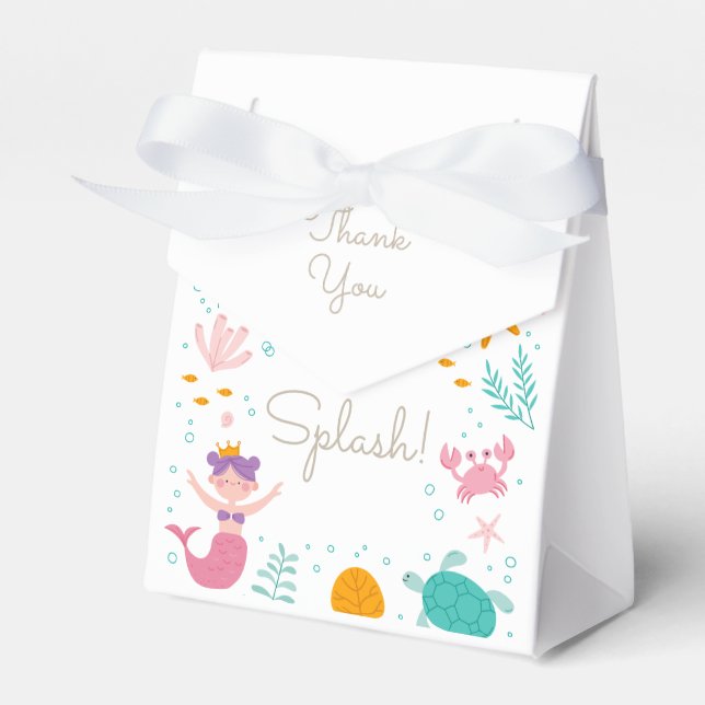 Caixinha De Lembrancinhas Presente de Festa de aniversário de Sereia Mágica  (Frente)