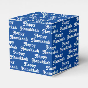 Caixinha De Lembrancinhas Presente de Natal azul "Feliz Hanukkah"