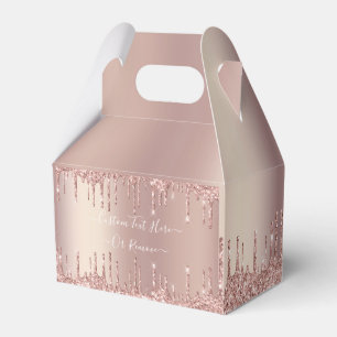 Caixinha De Lembrancinhas Presente de Texto Personalizado com Glitter Dourad