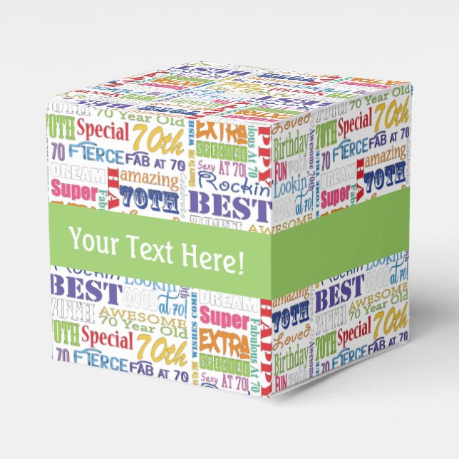 Caixinha De Lembrancinhas Presentes De Festa de aniversário De 70 Especial E (Frente)