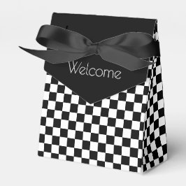 Caixinha De Lembrancinhas Preto com Verificação Branca