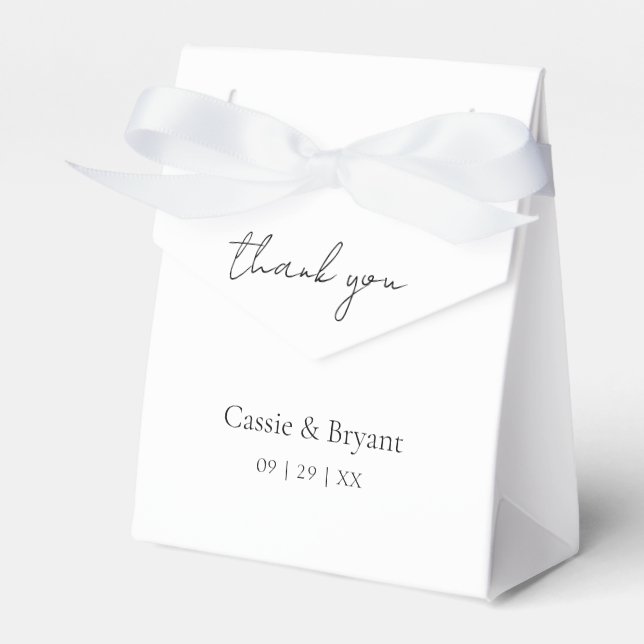 Caixinha De Lembrancinhas Preto e Branco Simples Obrigado (Frente)