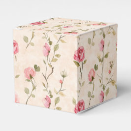 Caixinha De Lembrancinhas Pretty Pink Cream Roses Floral Bridal Shower